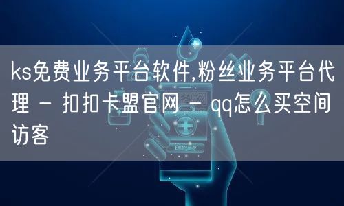 ks免费业务平台软件,粉丝业务平台代理 - 扣扣卡盟官网 - qq怎么买空间访客