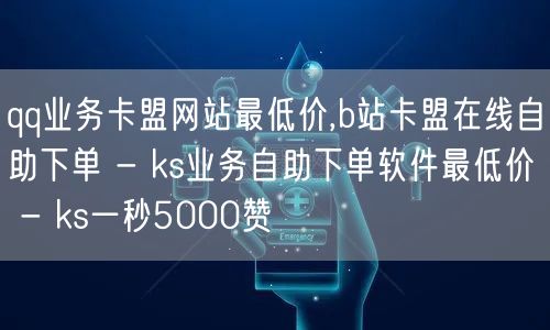 qq业务卡盟网站最低价,b站卡盟在线自助下单 - ks业务自助下单软件最低价 -