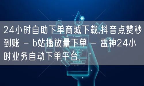 24小时自助下单商城下载,抖音点赞秒到账 - b站播放量下单 - 雷神24小时业