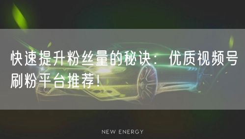 快速提升粉丝量的秘诀：优质视频号刷粉平台推荐！