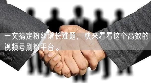一文搞定粉丝增长难题，快来看看这个高效的视频号刷粉平台。