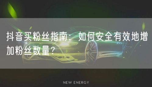 抖音买粉丝指南：如何安全有效地增加粉丝数量？