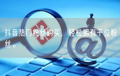 抖音热门粉丝购买，轻松拥有千位粉丝。