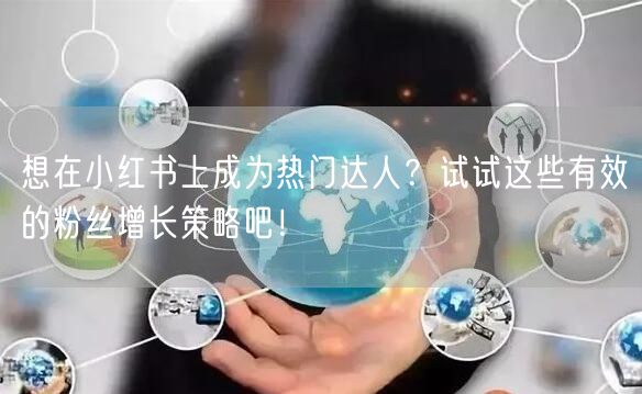 想在小红书上成为热门达人？试试这些有效的粉丝增长策略吧！