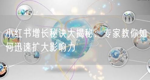 小红书增长秘诀大揭秘：专家教你如何迅速扩大影响力