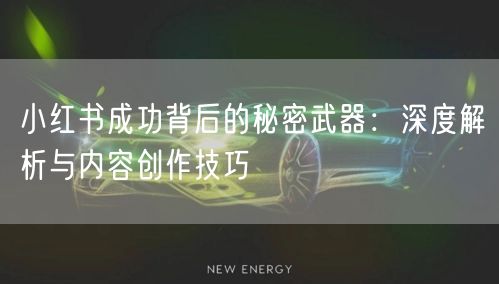 小红书成功背后的秘密武器：深度解析与内容创作技巧