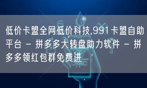 低价卡盟全网低价科技,991卡盟自助平台 - 拼多多大转盘助力软件 - 拼多多领