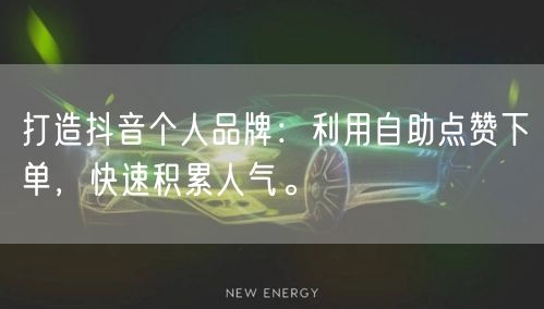 打造抖音个人品牌：利用自助点赞下单，快速积累人气。
