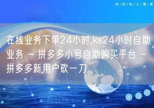 在线业务下单24小时,ks24小时自助业务 - 拼多多小号自助购买平台 - 拼多