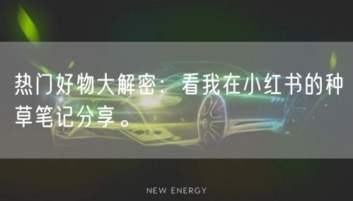 热门好物大解密：看我在小红书的种草笔记分享。