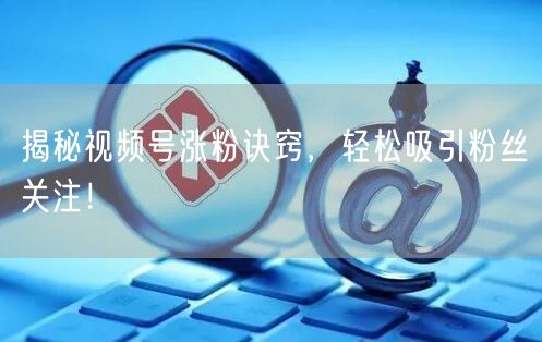揭秘视频号涨粉诀窍，轻松吸引粉丝关注！