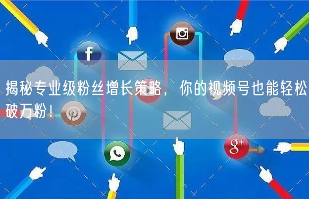 揭秘专业级粉丝增长策略，你的视频号也能轻松破万粉！