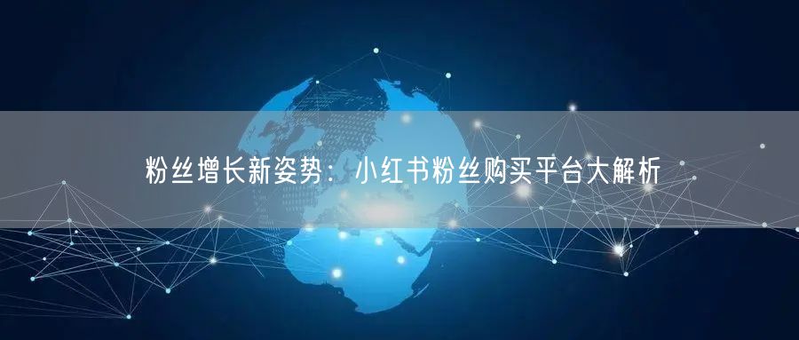 粉丝增长新姿势：小红书粉丝购买平台大解析