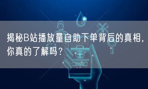 揭秘B站播放量自助下单背后的真相，你真的了解吗？
