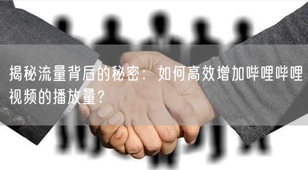 揭秘流量背后的秘密：如何高效增加哔哩哔哩视频的播放量？