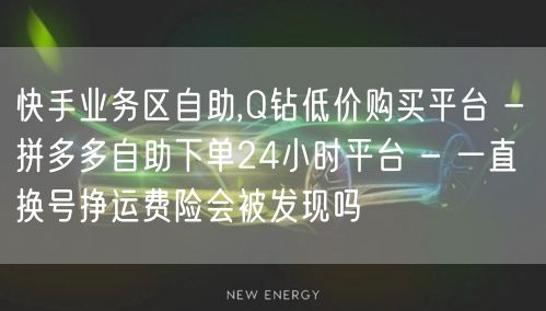 快手业务区自助,Q钻低价购买平台 - 拼多多自助下单24小时平台 - 一直换号挣
