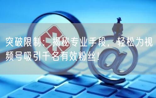 突破限制：揭秘专业手段，轻松为视频号吸引千名有效粉丝！