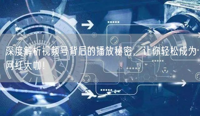 深度解析视频号背后的播放秘密，让你轻松成为网红大咖！
